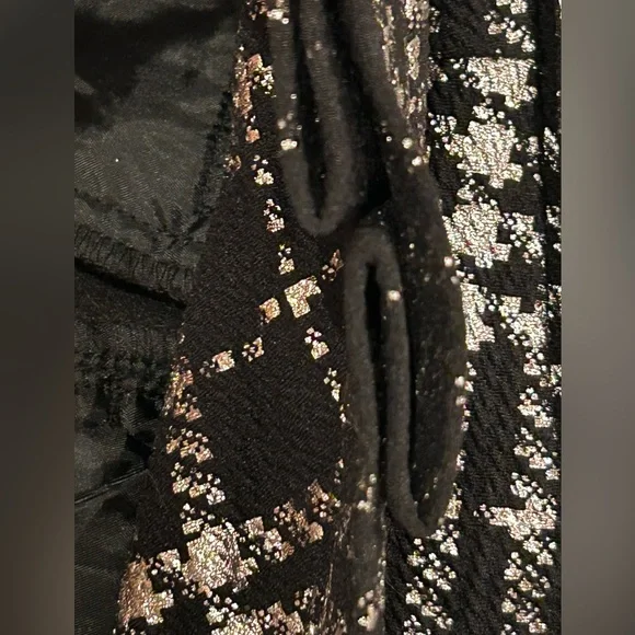 NY&CO Palazzo Pant Black Plaid Metallic 7th Avenue - Picture 13 of 15